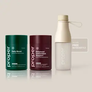 The Feel Good Duo – Includes The Greens Daily Boost + The Purples Antioxidant Support Superpowder Blends and Free Water Bottle