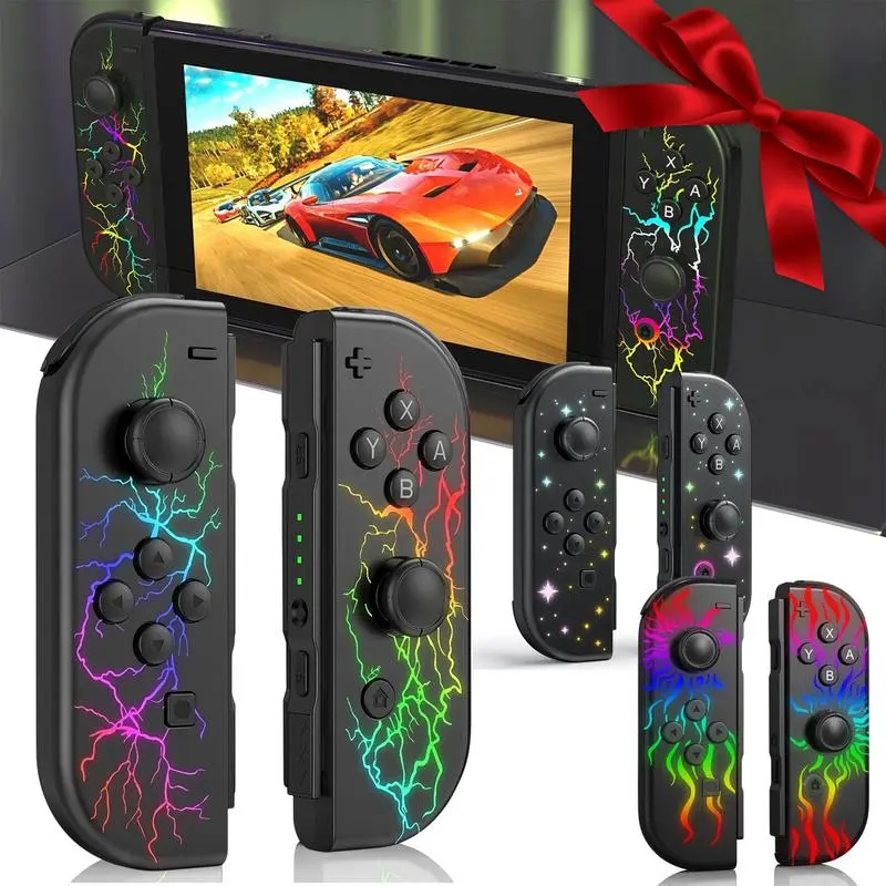 Wireless Controller Compatible with Switch Lite Oled, Dual Vibration Function Replacement Controller, Cool Wake-Up Switch Accessory, Wireless Game Controllers