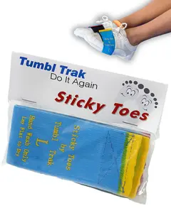 Tumbl Trak Sticky Toes - Innovative Training Tool for Gymnasts Cheerleaders Dancers & Martial Artists with Elastic Bands & Velcro for Instant Feedback