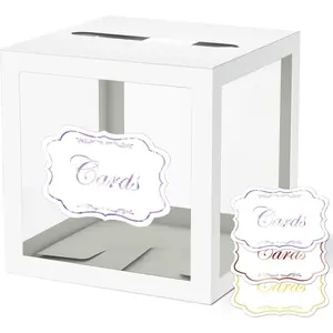 White Cards Box -  Box for Birthday, Wedding,  Shower, Graduation & Anniversaries