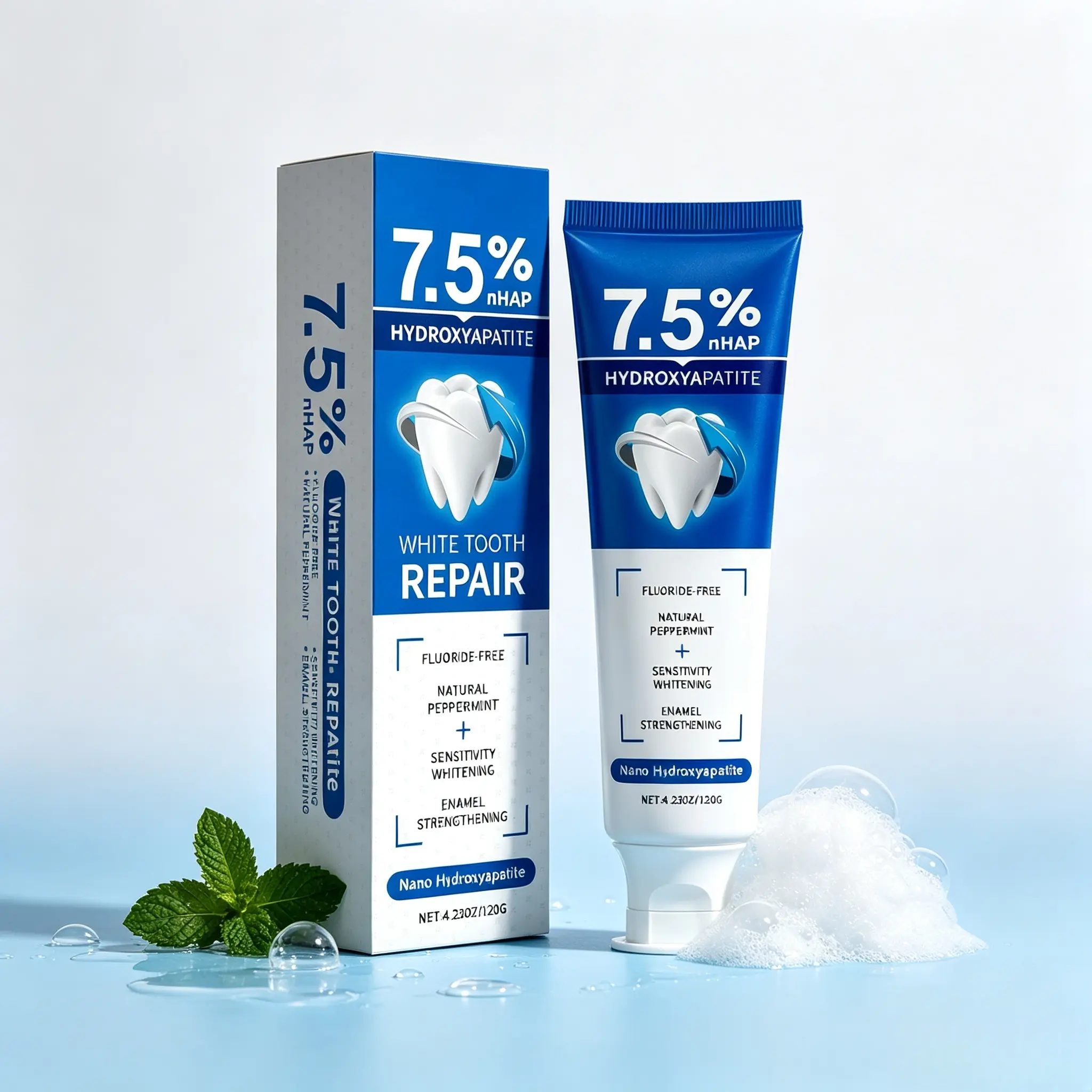 Hydroxyapatite Enamel Repair Toothpaste, Fluoride-Free, Gentle For Sensitive Teeth, Refreshing Mint, 4.23oz