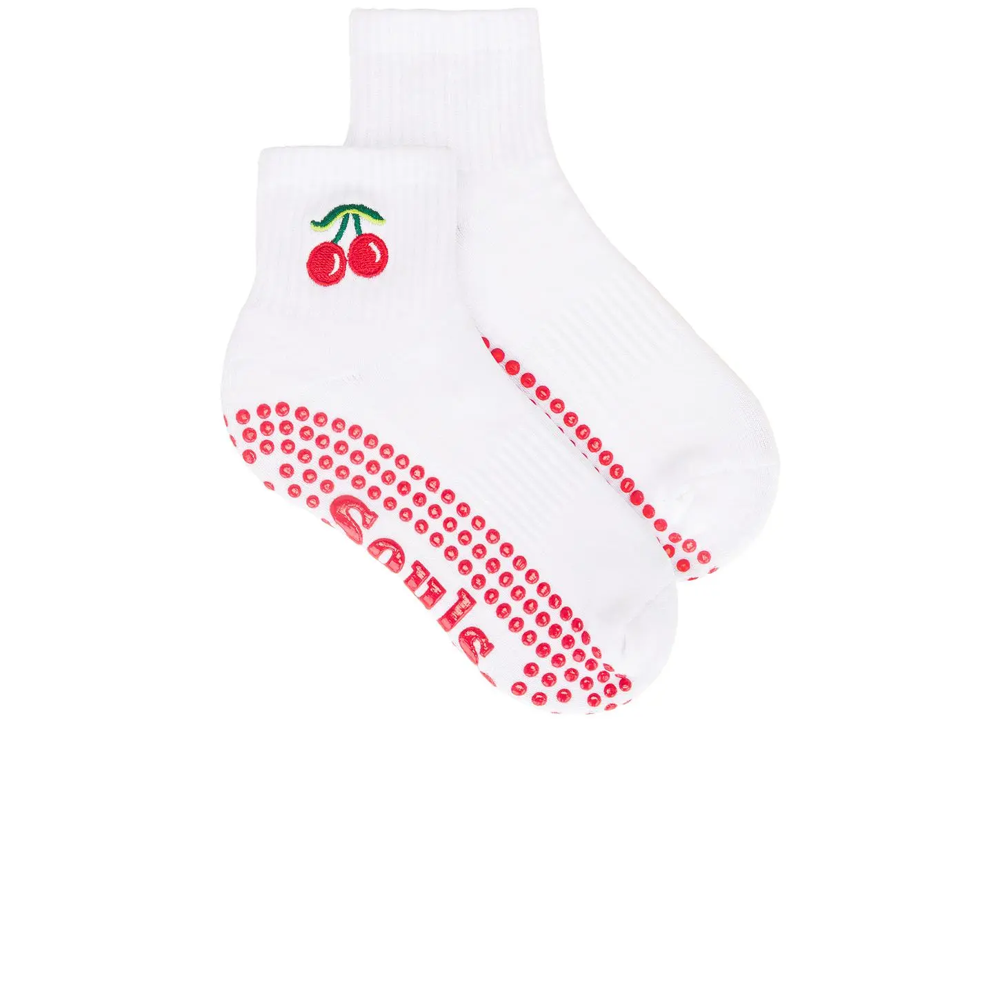 Souls. Very Cherry Grip Socks in White