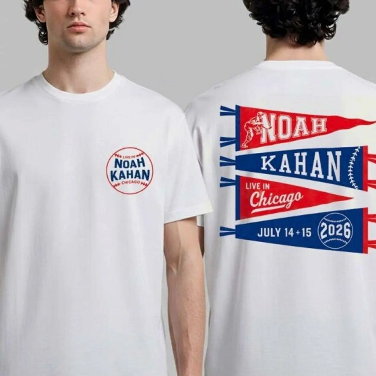 Noah Kahan Live In Chicago 2026 Specific Merch Tee At Wrigley Field On July 14 15 2026 Baseball T-Shirt Z3U O6Q