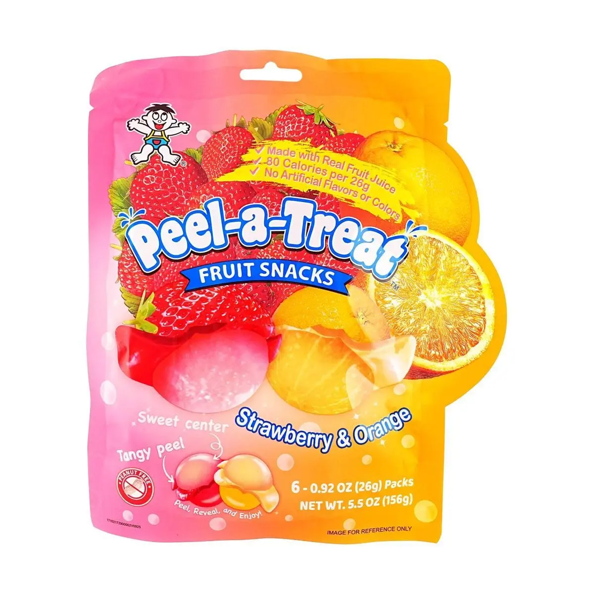 Want Want Peeling Gummy Candy - Strawberry & Orange Flavor, 6 Packs (156g) - Real Fruit Juice Added, Soft Chewy Snack for Kids & Adults