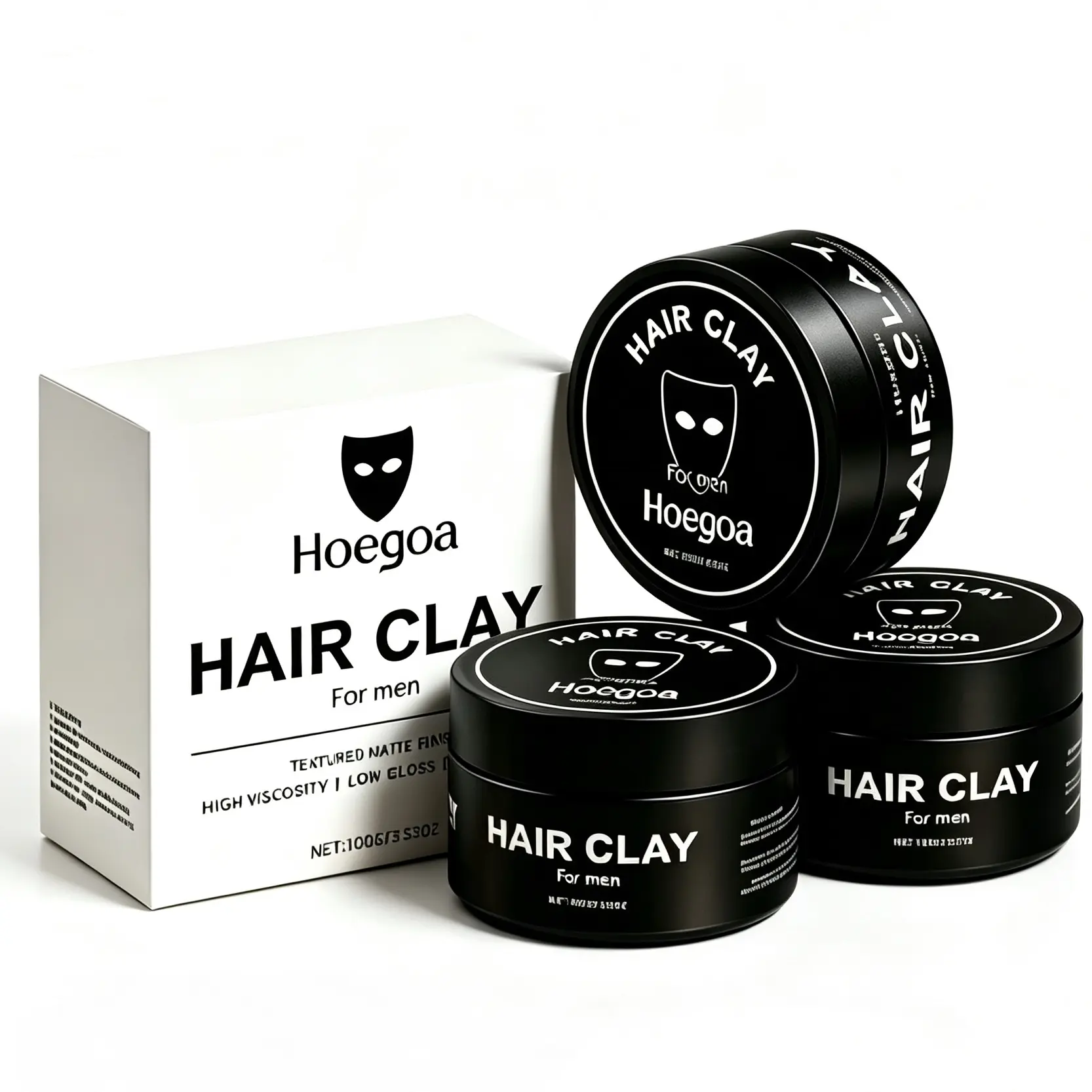 Hoegoa Men's 3-Pcs Hair Styling Set - Gentle Formula Hair Clay Balm, Silky Cream, Gel with Volumizing, Smoothing, Matte Finish, Long-Lasting Hold for Daily Haircare Gel next level Hair