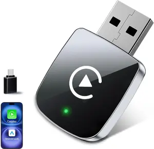 Mini   Adapter for ,2 in 1 for   and  Adapter,Convert Wired to , Plug & Play, USB to USB-C/Type-C,  Control & No Delay, Black