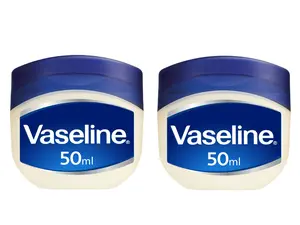 Vaseline Petroleum Jelly Travel-Size 2-Pack - 1.75 Oz Each, Hypoallergenic Hydrating Moisturizer, Unscented Dry Skin Repair Ointment for Beauty & Body Care