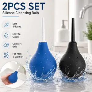 2PCS Silicone Ball Flush Cleaner with Nozzle Douche Cleaner for Women & Man, Bulb Clean, Press-Type Enema, Soft Silicone Material, 360° Deep Cleansing Feminine Care Kit, Feminine Hygiene Products, Personal Care Product for Home & Travel