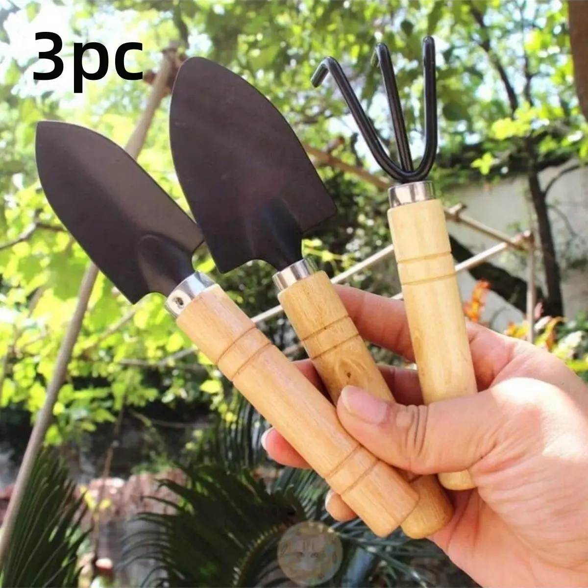 3-Piece Succulent Gardening Set, Heavy Duty Home Potted Plant Tools, Flower Digging Shovel Rake, Soil Aerator Kit, Essential Garden Accessories
