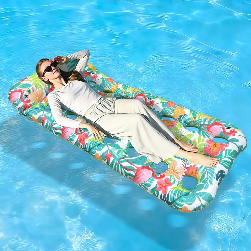 New Leaf Firebird Inflatable Float Bed, Thick PVC Print Water Float, Pool Raft, Tanning Pool Float, Adult Beach Resort Essential, Summer Pool Entertainment, Pool Floaties, Pool Floater