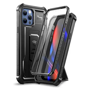 Dexnor for iPhone 12 Pro Max Case Built in Screen Protector and Kickstand Heavy Duty Military Grade Protection Shockproof Protective Cover for iPhone 12 Pro Max, 6.7 inch