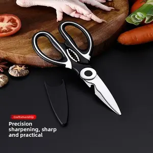 Stainless Steel Kitchen Scissors (1 Piece), Multifunctional Kitchen Scissors, Durable Kitchen Scissors for Cutting Meat, Vegetables, Fruit, Kitchenware