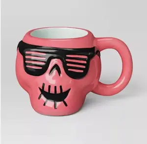 14.8 fl oz Halloween Earthenware Figural Skull Mug Pink - Hyde & EEK! Boutique