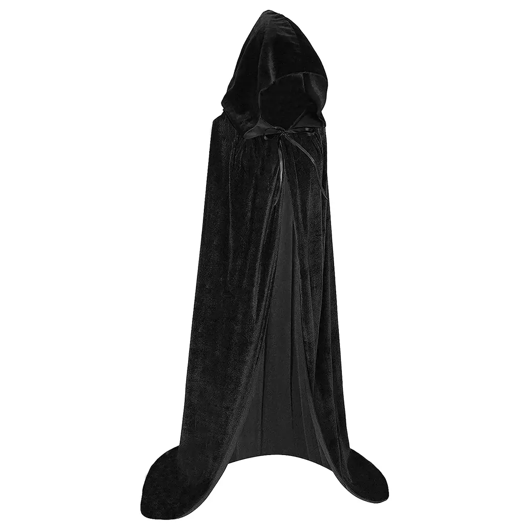 Hooded Cloak Long Velvet Cape for Christmas Halloween Cloak Costumes Hooded Cape Masquerade Dress Up
