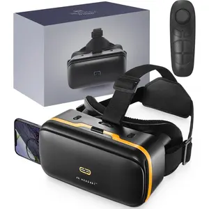 VR Headset for  + Android Remote - for  & Android Phones | with  VR Videos & Apps Links |  Reality Goggles Set for Beginners