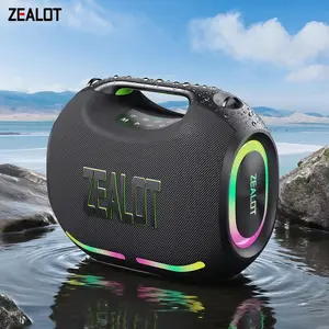 ZEALOT Portable Wireless Speaker, IPX6 Waterproof Outdoor Bluetooth Speaker with 120W Loud Volume & Powerful Bass, 36000mAh Long Battery Life, Fast Charging Power Bank, RGB Lights & EQ, Handheld/Shoulder Strap - Ideal for Home, Camping, Party, Pool, Gym,