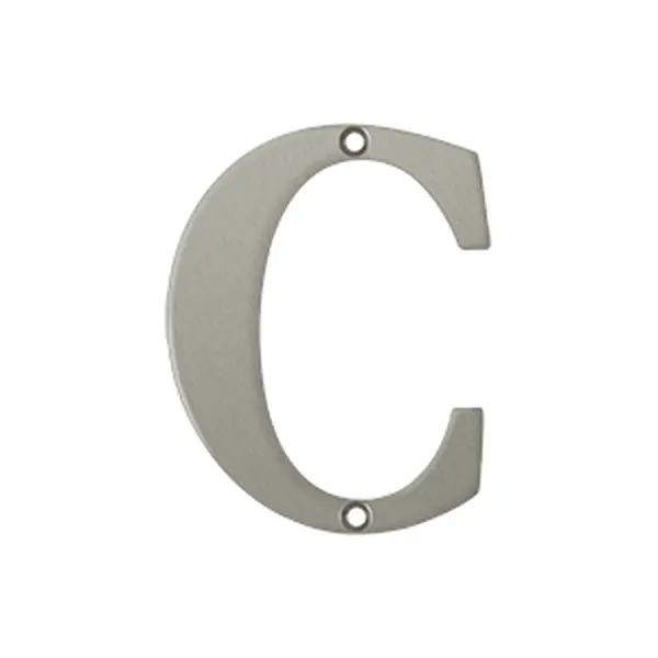 Deltana RL4C-15 4 in. Residential Letter C- Satin Nickel - Solid