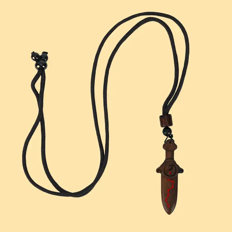 Lightning Strike Wooden Sword Pendant | Ward off evil and protect the body | Cultural heritage | Calm the mind and aid sleep | Natural power | Blessed by a Taoist priest, Natural Wood, Sword Shape summerwins
