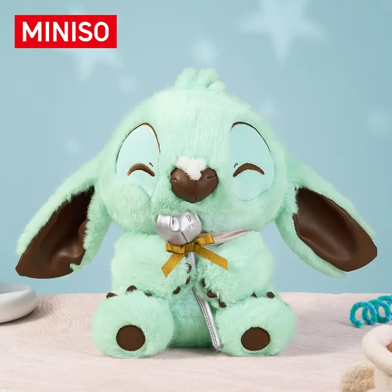 Disney Stitch Mint Chocolate Sitting Figurine - Unisex Polyester Stitch Plush Stuffed Toy, Cute Anime/Manga Gift for 12+ Years Above Kids & Fans, Back to School Item