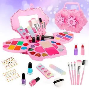 Makeup Toy Set, Princess Cosmetic Kit with Nail Polish, Washable Makeup Package, Birthday Gift Box, Snowflake Box