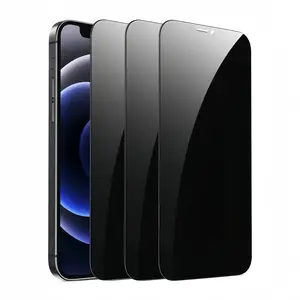 3-Piece Full-Coverage Anti-Peeping Tempered Glass Smartphone Cellphone Screen Protectors for iPhone 11/12/13/14/15/16/17, 6/6s/7/8, Plus, Pro Max, XR, X and XS, Privacy Screen Protector Tempered Glass with 9H Hardness and Scratch-Resistant Coating