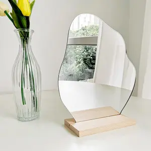 Room Decor Desk Mirror, Table Decr Aesthetic Mirror, Cute Room Decor Table Mirror, Boho Mirror for Desk, Asymmetrical Cloud Mirror