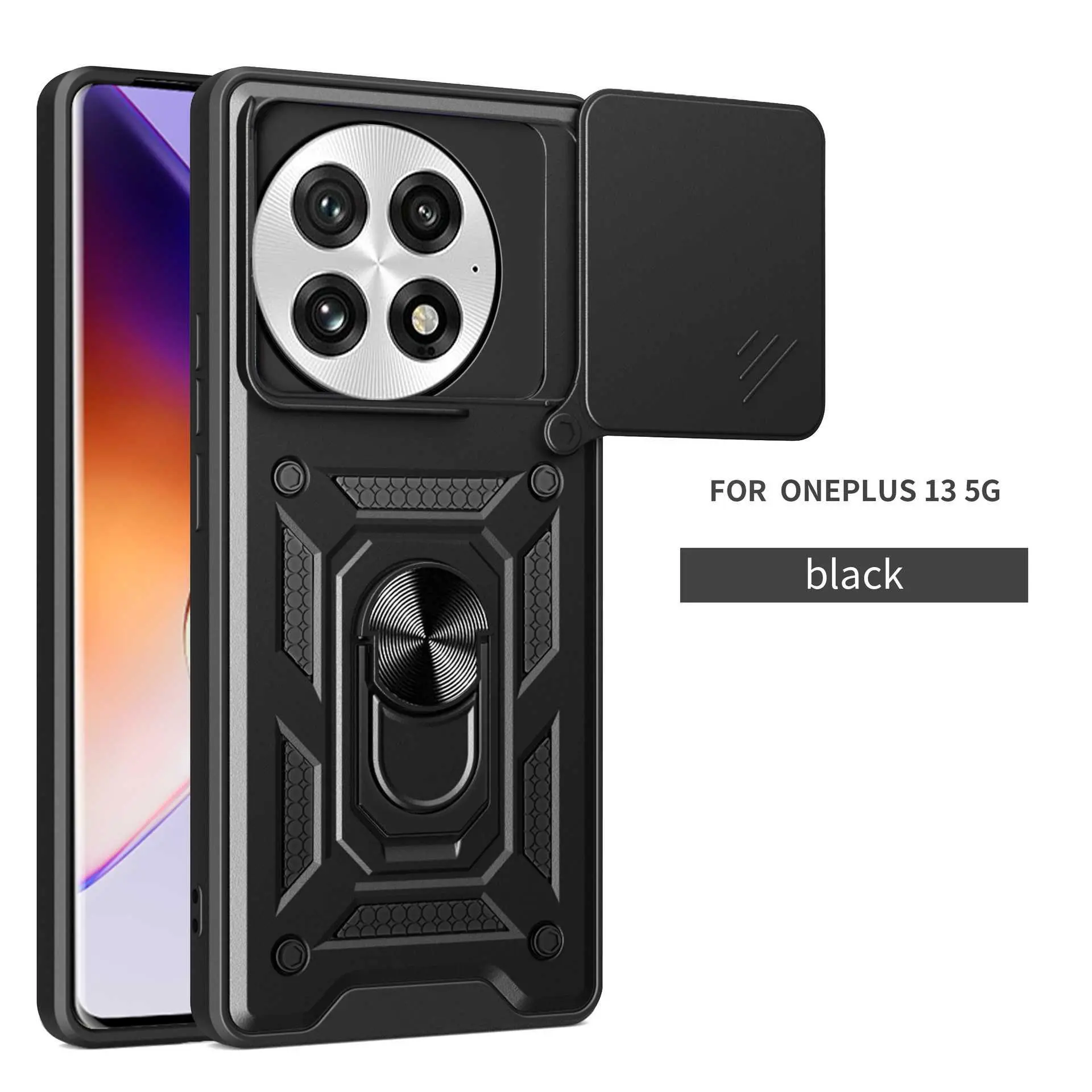 For OnePlus 15 Shunjia Sliding Window Phone Case For OnePlus 15R Stand For OnePlus 13 Shockproof For OnePlus 13R Protective Cover HNAE16Dccdv