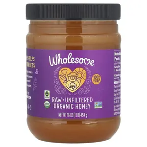 Wholesome Sweeteners Raw + Unfiltered Organic Honey , 16 oz (454 g)