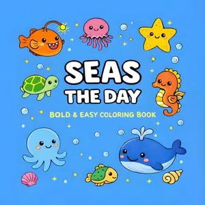 Seas The Day: Funny Ocean Coloring Book For Kids And Adults | 25 Unique Bold And Easy Designs For Stress Relief And Relaxation