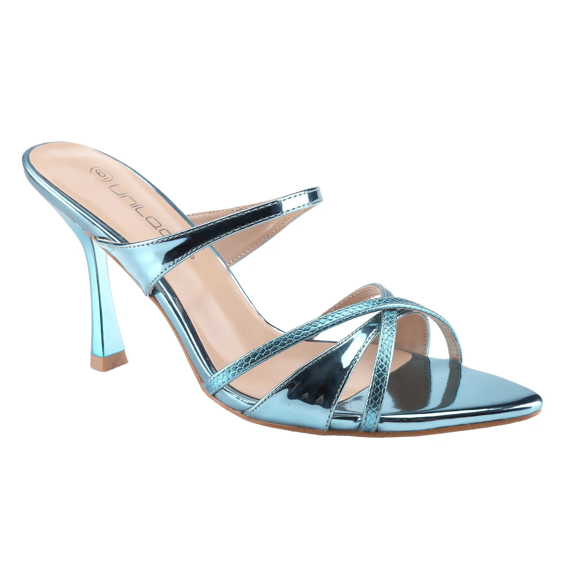 BELOVELY Sleek Stiletto Sandals with Minimalist Strap - 3-Inch Strappy Heels for Women, Stiletto Mules Open Toe Slip On Sandals [BERYL-1]