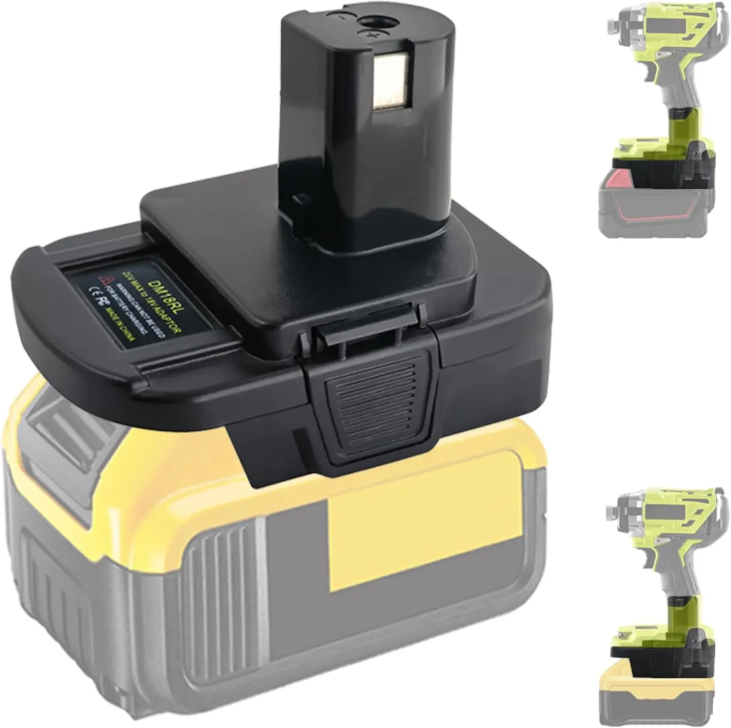 **Battery Adapter Designed for Ryobi 18V Power Tools**   Compatible with Dewalt 18V XR, 20V, and Milwaukee M18 Lithium Batteries, enhancing tool versatility and flexibility.