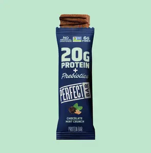 Perfect Bar Protein + Prebiotics Chocolate Mint Protein Bar, 20g Protein, Grass-Fed Whey, 6g Fiber With 3g Prebiotics, Gluten-Free, Non-GMO, 2.4 Ounce Bar, 7 Count