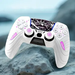 Game Controller Protective Case, Anti-slip Sweat-proof Durability Game Controller Gamepads Protector with Touchpad Sticker, Console Accessories for PS5/PS4/Xbox