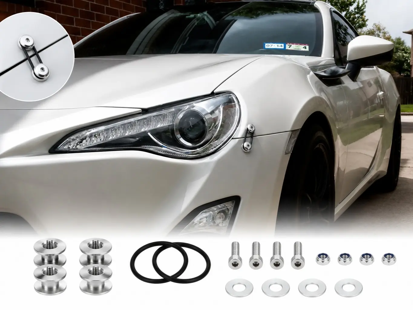 Universal Bumper Quick Release Fasteners Kit - CNC Aluminum Bumper Reinforcement Washers, Fender Retainer Repair for Drift Cars, Sports Cars, Trucks, Modified Vehicles - JDM Style, Flexibility, Adds Clean Motorsport-Inspired Appearance