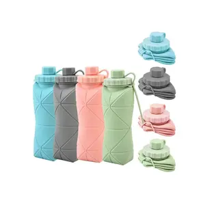 1pc Silicone Collapsible Water Bottle, Large Capacity Portable Sports Water Cup, Retractable Travel Mug Stainless Steel Thermos