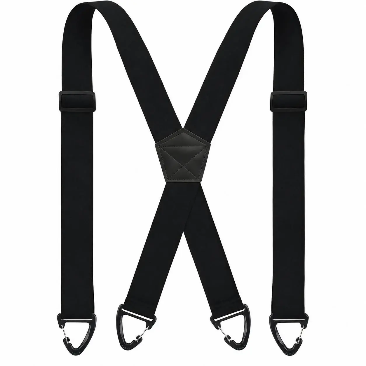 Men's Hidden X-Back Suspenders, 1.5-Inch Heavy-Duty Adjustable Elastic Straps with 4 Snap Loops, Durable Work Suspenders for Casual and Formal Trousers, Gift for Dad