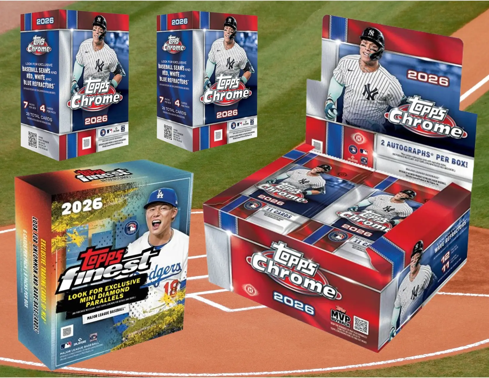 1x 2026 Topps Chrome baseball jumbo box & 2x 2026 Topps Chrome baseball blaster boxes & 1x 2026 Topps Finest baseball mega box - PYT break - 4 total boxes -260722-5