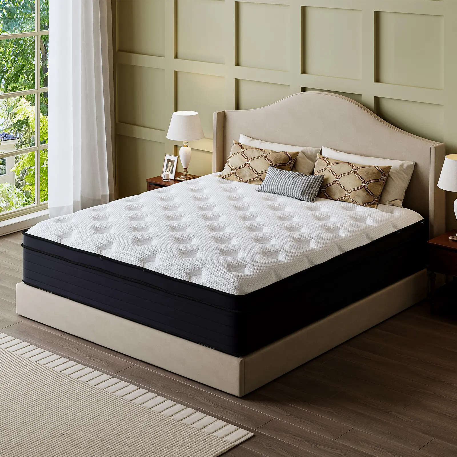 Five-story Design 10/12/14inch Queen King Twin Full Mattress High Quality Double Coil Spring Mattress in Single Double Queen King Classic Comfort for Your Family, Furniture, Queen Size Mattress
