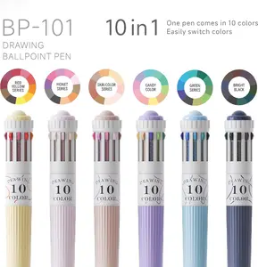 6PCS 10-in-1 Multicolor Ballpoint Pen Set, 0.8mm Fine Tip Retractable Colored Pens, Smooth Writing Multi Color Pens for Drawing, Journaling, Note Taking, School Supplies, Office Supplies, Art Supplies for Kids & Adults