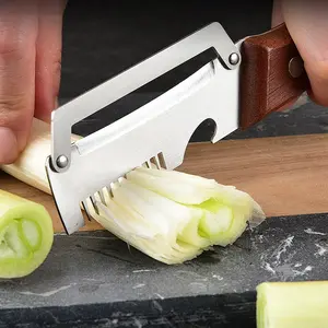 1pc/2pcs 3-in-1 Fruit & Veggie Peeler Scallion Slicer Vegetable Slicer Kitchen Gadgets with Bottle Opener Sharp Stainless Steel Wooden Handle Ergonomic Non-slip Design for Comfortable Grip Kitchen Peeling Utensils