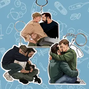 Couple Robby Whitaker Acrylic Keychain,The Pitt TV Show Keyring,Doctor Nurse Hospital Bag Charm, Cute Healthcare Series Pendant Gift for Fans