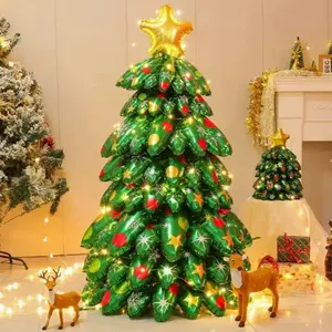 Christmas Tree Balloon Set, Creative Holiday Party Decoration, Standing Inflatable Ballon, Festive Atmosphere Setup, 1 Set