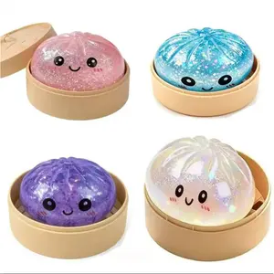 Flashing Jiggly Dumpling Squeeze Toy Stress Reducing Sensory Play for Autism Calming Fidgets Cute Kawaii Novelty Gift for Collectors