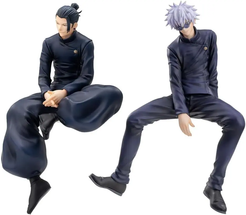 2Pcs JJK Figure Geto Suguru Figures JJK Sitting Figure Gojos Statue 5.51IN