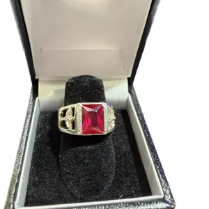 Red Stone Men’s Ring 925 Silver
