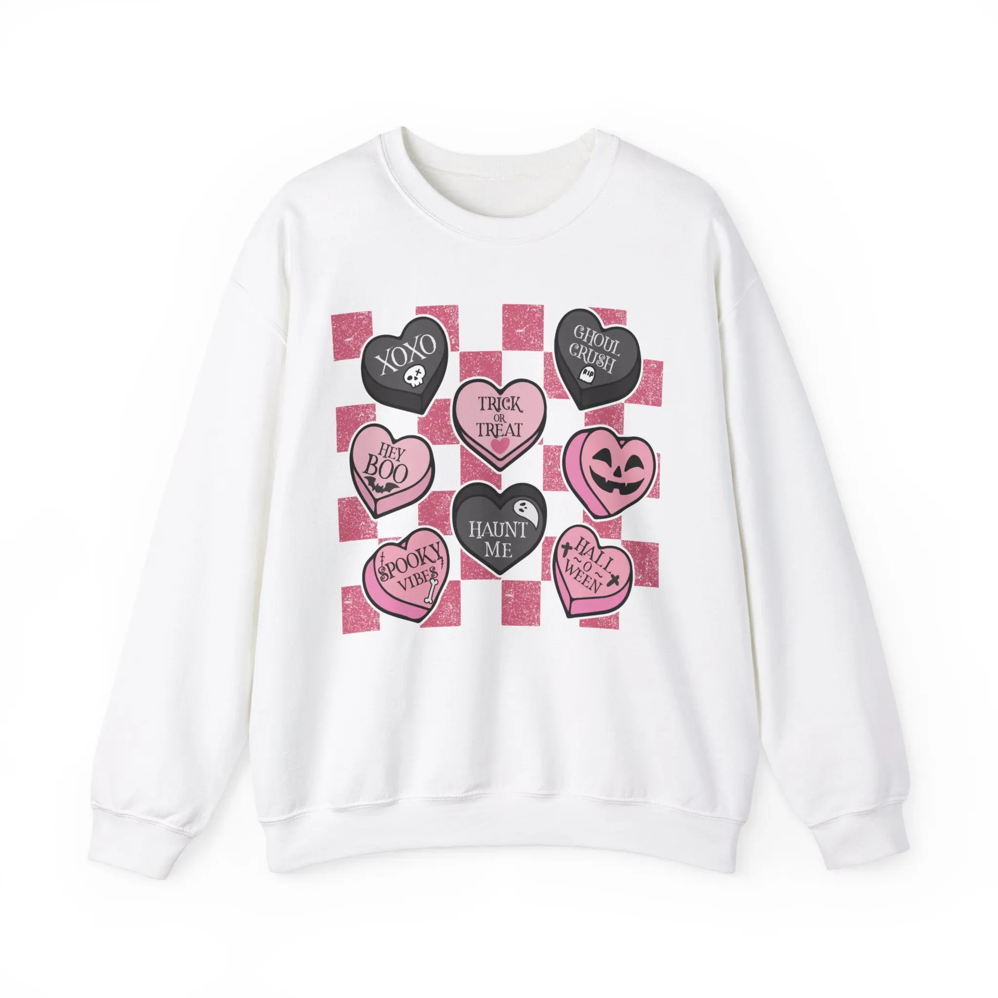 Pink Candy Hearts Unisex Heavy Blend™ Crewneck Sweatshirt
