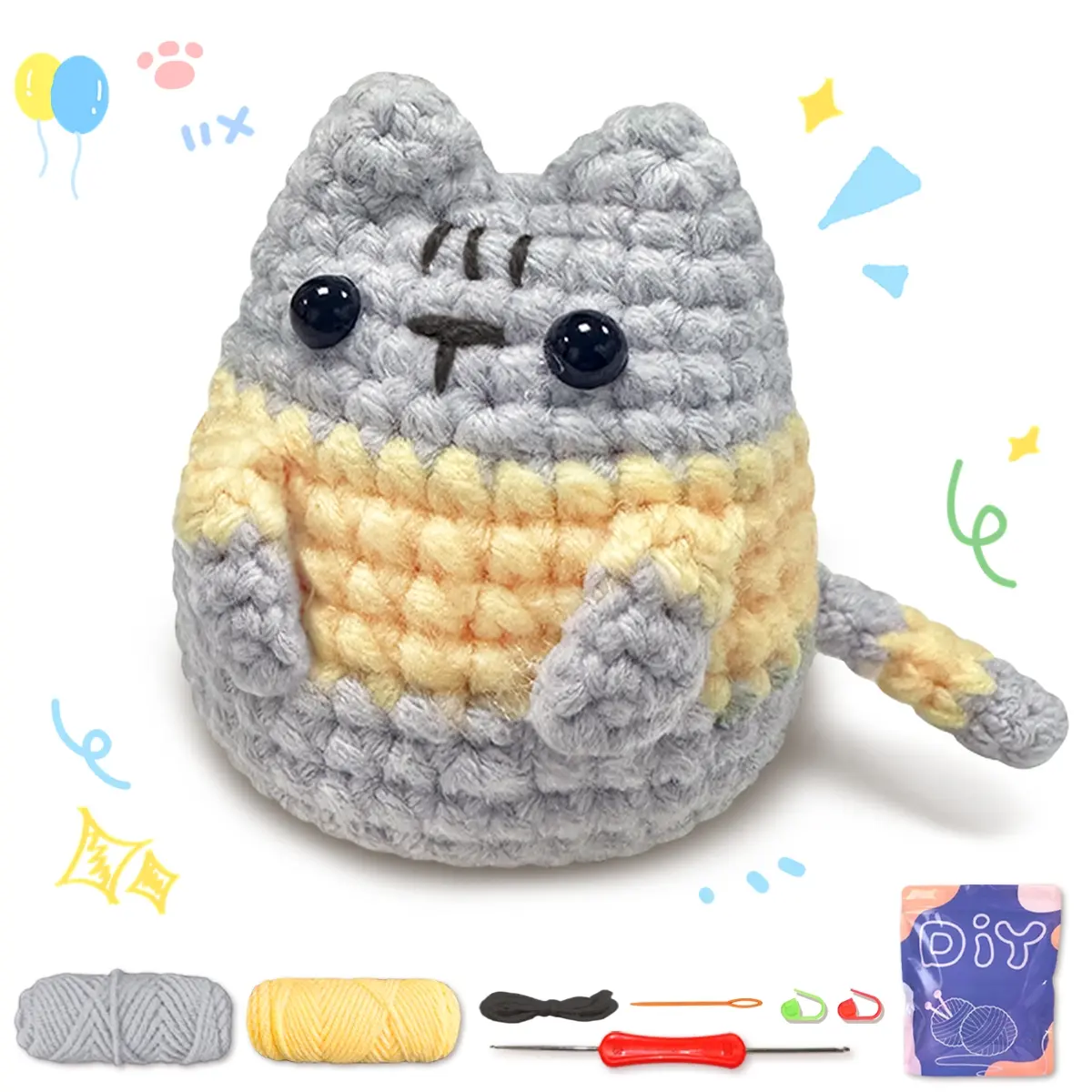 YAMAXIN 1PC Cute Animal Theme Crochet Kit for Beginners - DIY Craft Tool Set with Crochet Hooks, Knitting Arts And Crafts Project