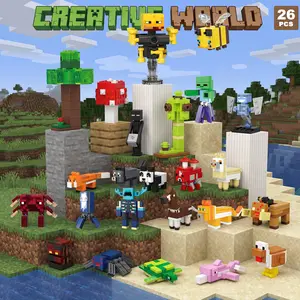 24-Pack Animal Building Blocks Party Favors Children's Toy Set - Ideal for Valentine's Day Classroom Gifts, Prizes, Goodie Bag Fillers, Kids' Valentine's Gift Exchange Activities (Suitable for Boys and Girls Ages 6+)