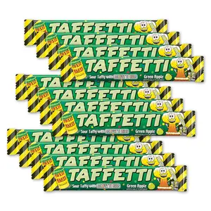 TOXIC WASTE - TAFFETTI - Green Apple Sour Taffy with Crunchy Confetti Bits – Extreme Sour Chewy Candy – Novelty Fun Snack for Kids & Adults – 2.5 oz
