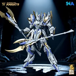 High-End 1/144 Scale Knight Mech Model Kit, Ultra-Movable Robot Figure, 17cm Platinum Color, Sci-Fi Collectible, Player Gift